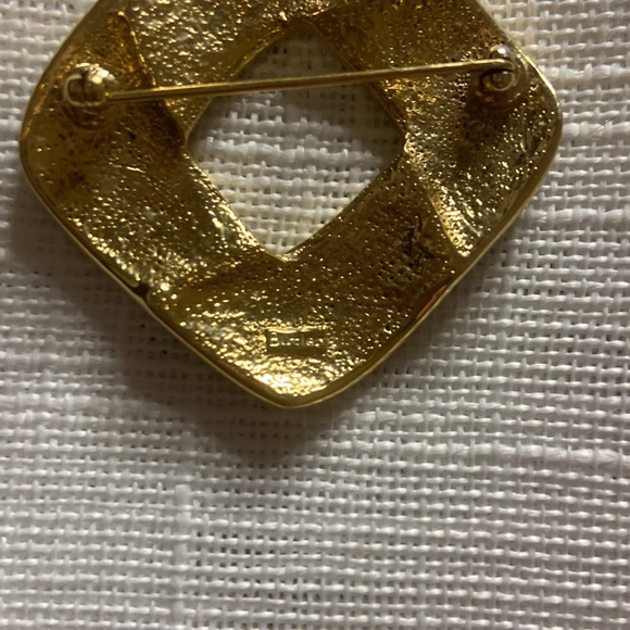 Vintage FAC Butler Brooch: Rhinestones and Black Enamel - Designer Signed - Picture 2 of 5